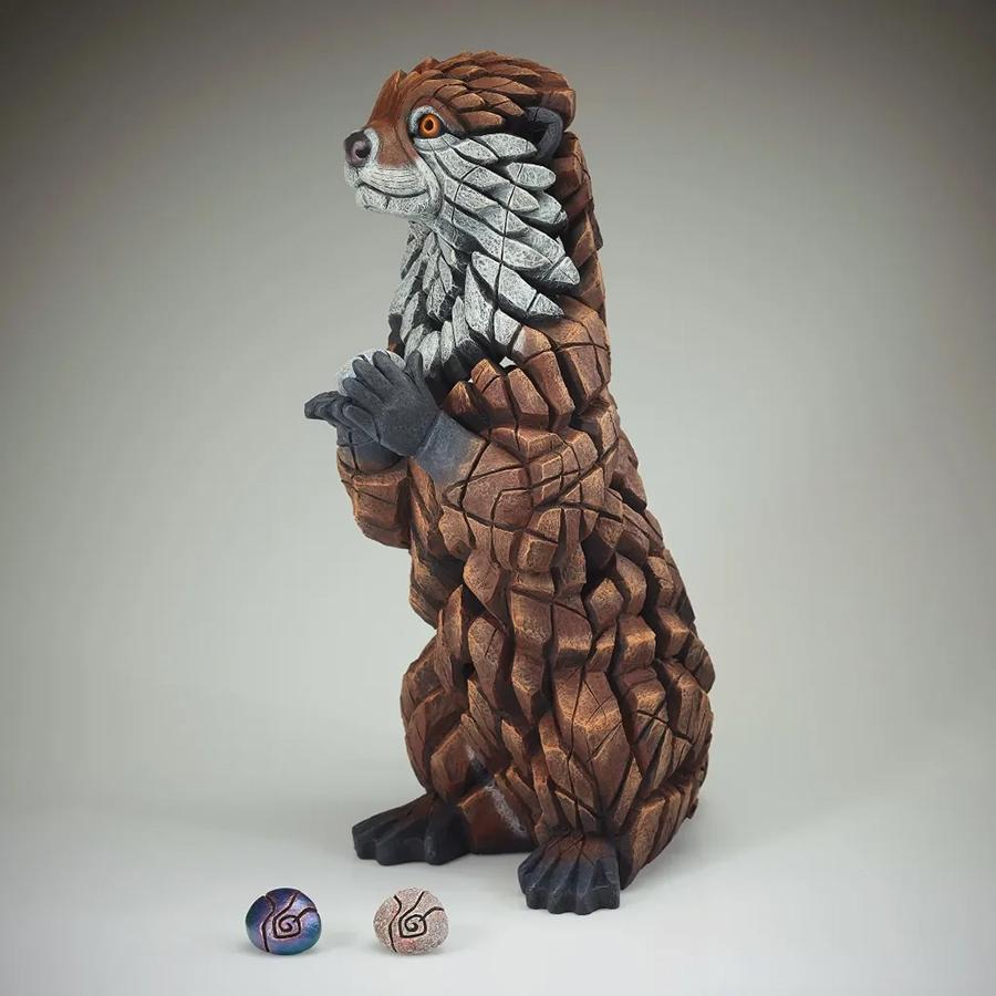 Otter Sculpture With Pebbles